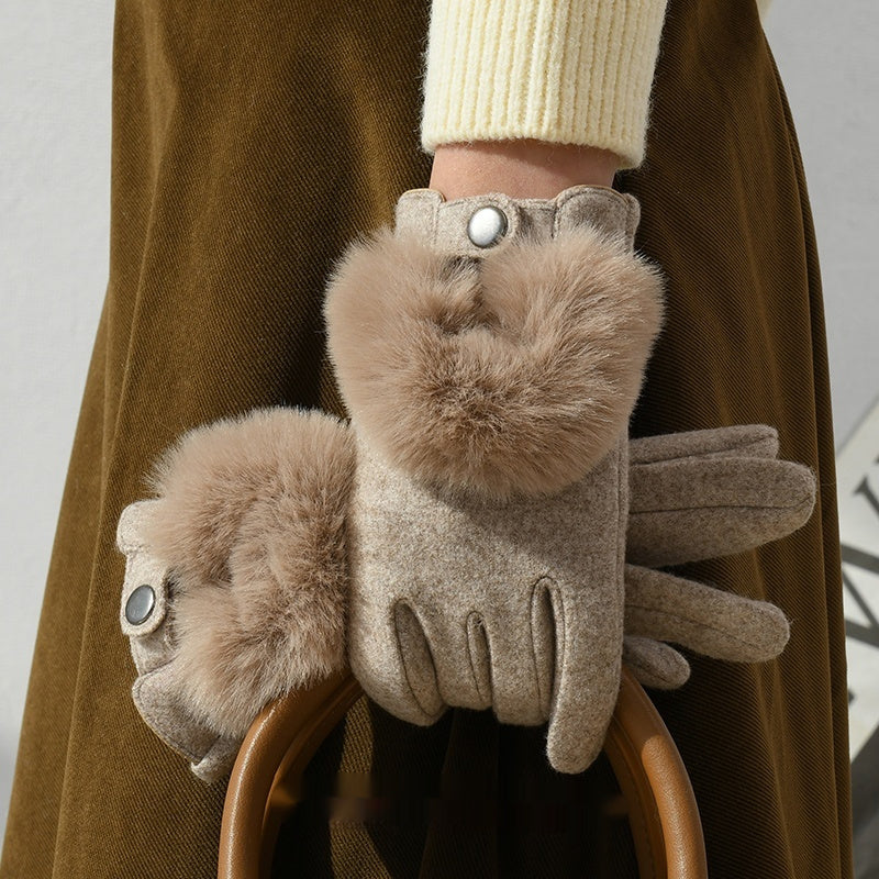 Winter New Cashmere Gloves For Women