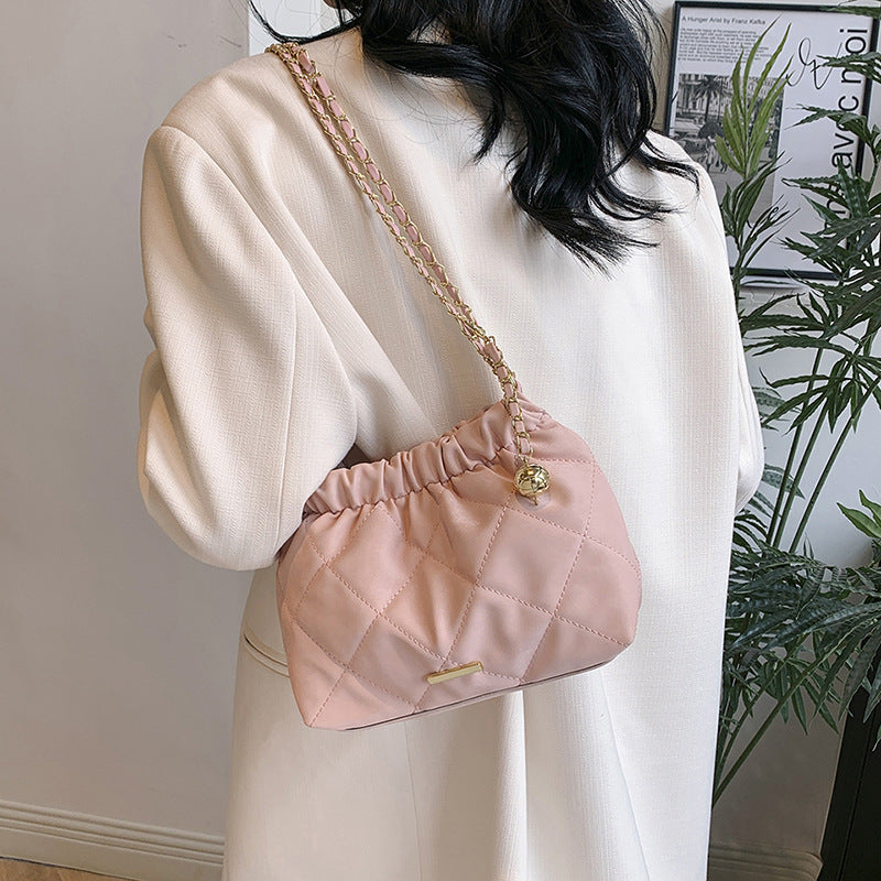 Fashion Rhombus Chain Shoulder Messenger Bag Commuter Bucket Bag
