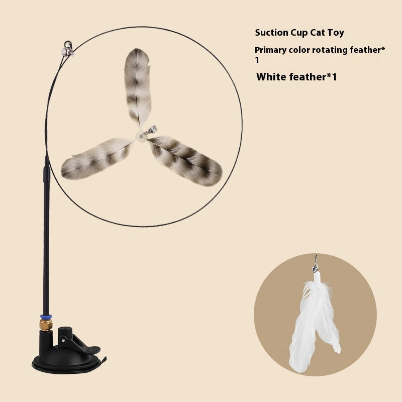 Strongly Fixed Handheld Lengthened Steel Screw Rod With Bell Sucker Cat Teaser