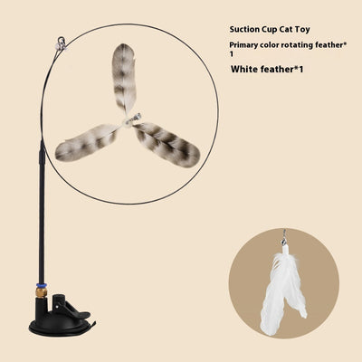 Strongly Fixed Handheld Lengthened Steel Screw Rod With Bell Sucker Cat Teaser