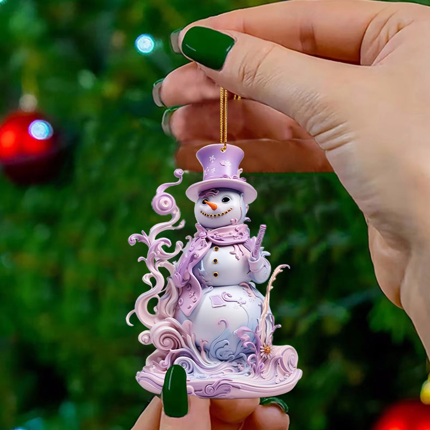 Christmas Unique Christmas Snowman Acrylic Flat Decorative Ornaments Christmas Party Pendant