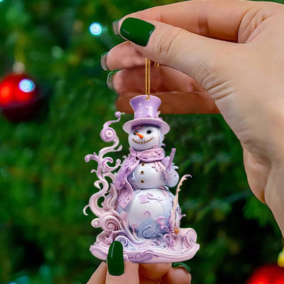 Christmas Unique Christmas Snowman Acrylic Flat Decorative Ornaments Christmas Party Pendant