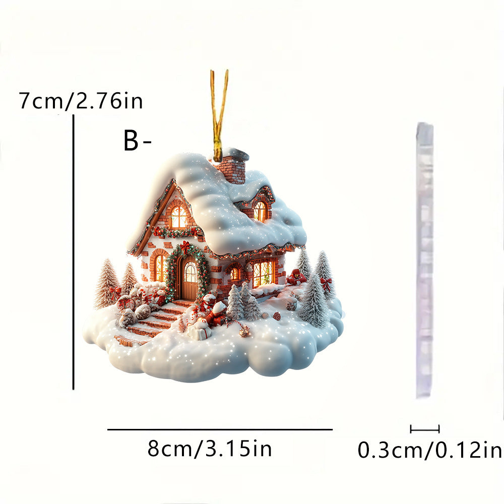 Christmas Snow House 2D Acrylic Decoration