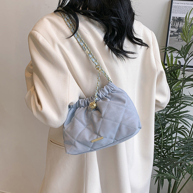 Fashion Rhombus Chain Shoulder Messenger Bag Commuter Bucket Bag