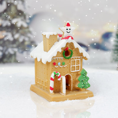 Desktop Christmas House Luminous Resin Decorations