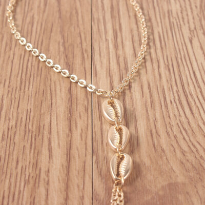 Simple seashell double finger bracelet women