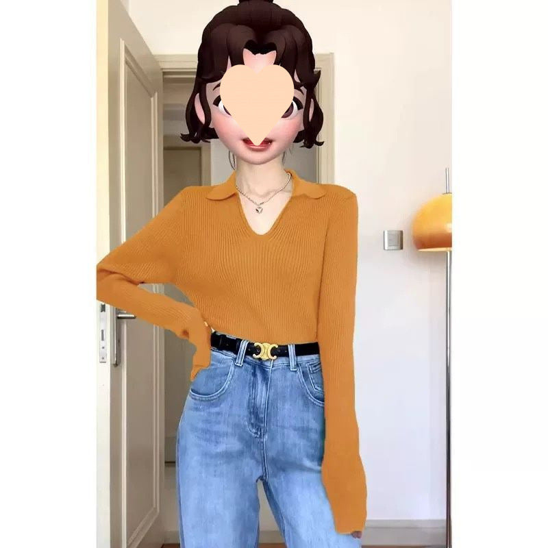 Lapel Sweater Inner Bottoming