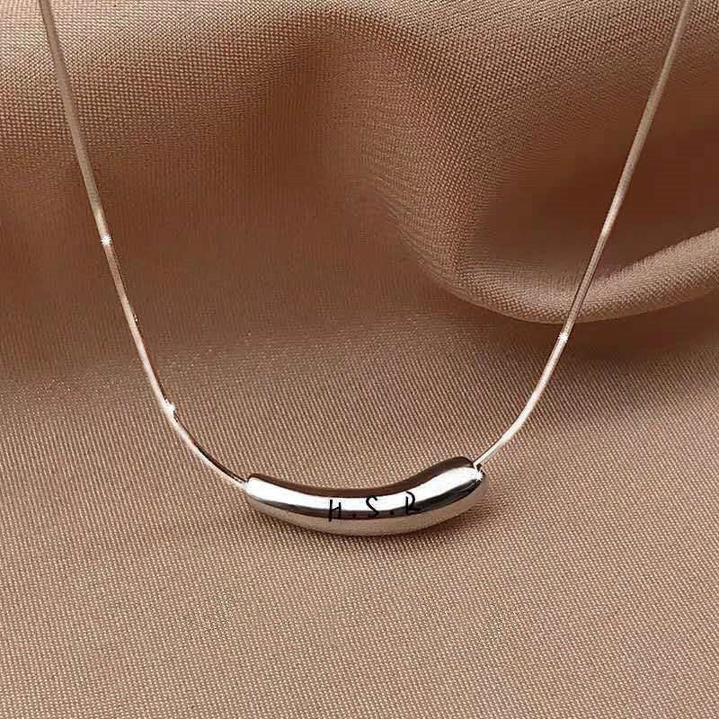 Lettering Water Drop Necklace Female Simple Temperament Clavicle Chain