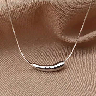 Lettering Water Drop Necklace Female Simple Temperament Clavicle Chain