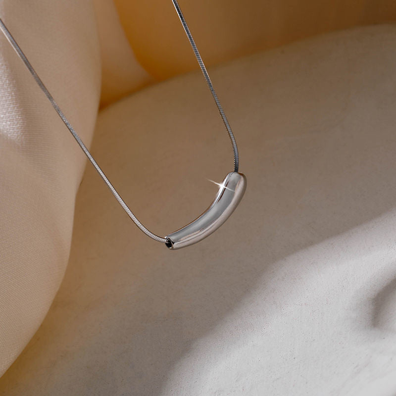 Lettering Water Drop Necklace Female Simple Temperament Clavicle Chain