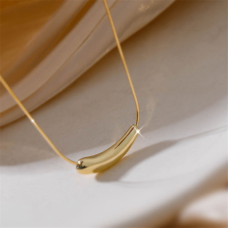 Lettering Water Drop Necklace Female Simple Temperament Clavicle Chain