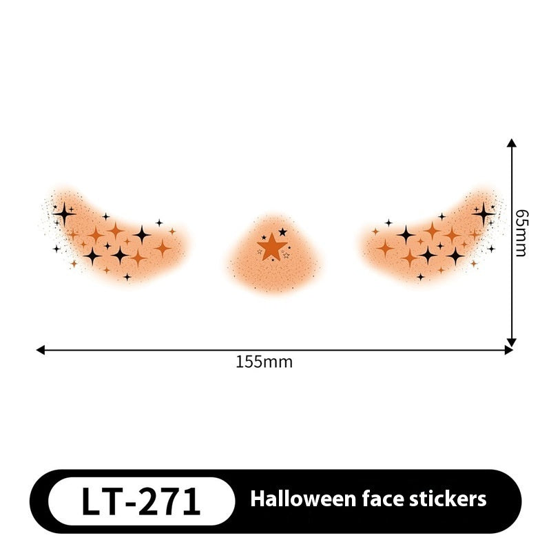 Halloween Makeup Stickers Dress Up Cute Painted