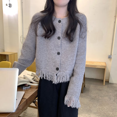 Tassel Knitted Sweater Cardigan Coat