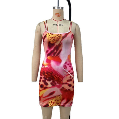 Fashion New Printing Women's Suspender Dress