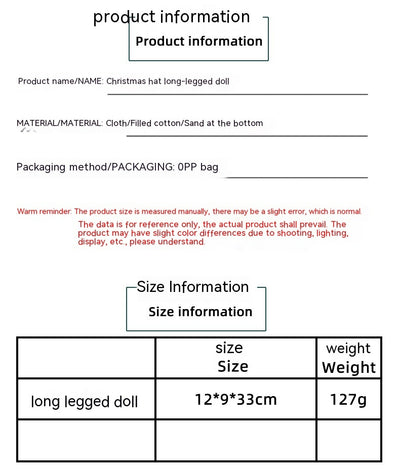 Christmas Long Legs Green Beard Doll Decoration Christmas Decorations