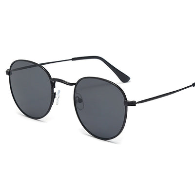 HD Anti-blue Ray Fashion Round Frame Metal Sunglasses