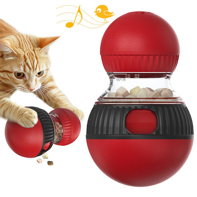 Rotating Funny Cat Sound Food Dropping Ball Toy