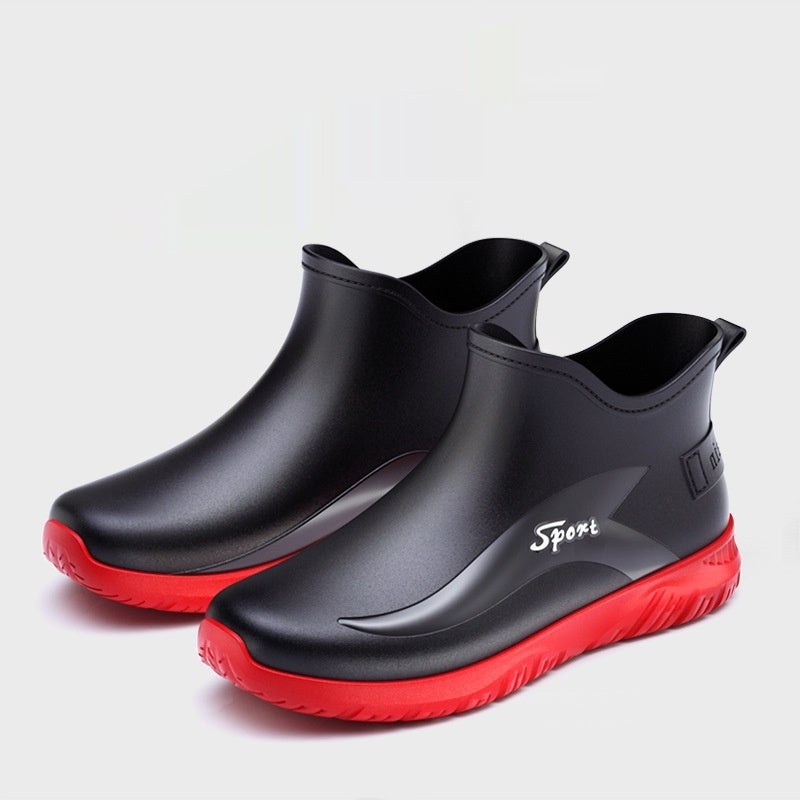 Fashion Non-slip Flat Short Rubber Boots Men