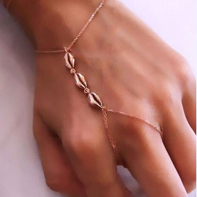 Simple seashell double finger bracelet women