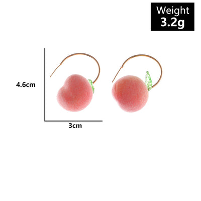 Peach Earrings Long Earrings Girls Big Earrings Ear Clips
