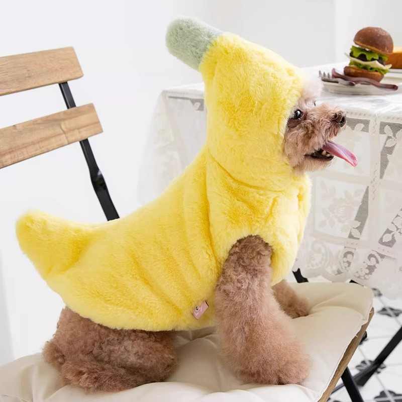 Dog Clothes Autumn And Winter Funny Banana Pet Costume