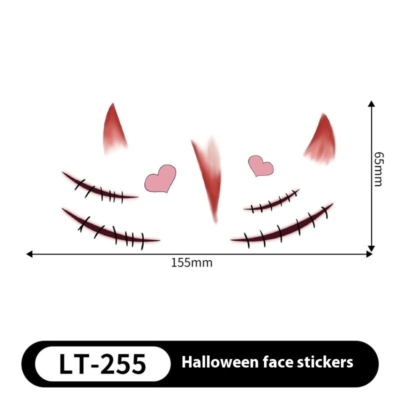 Halloween Makeup Stickers Dress Up Cute Painted