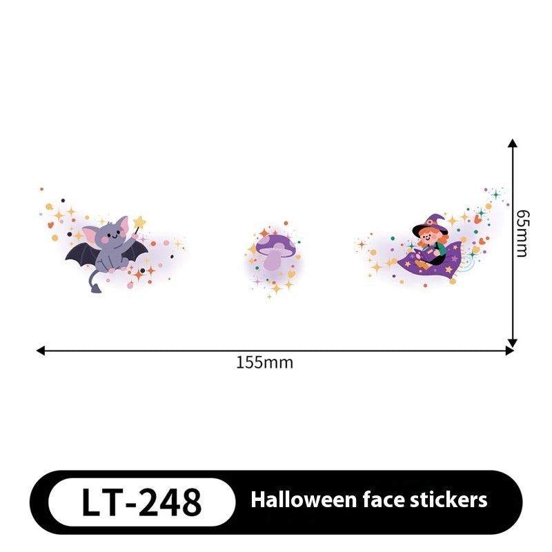 Halloween Makeup Stickers Dress Up Cute Painted