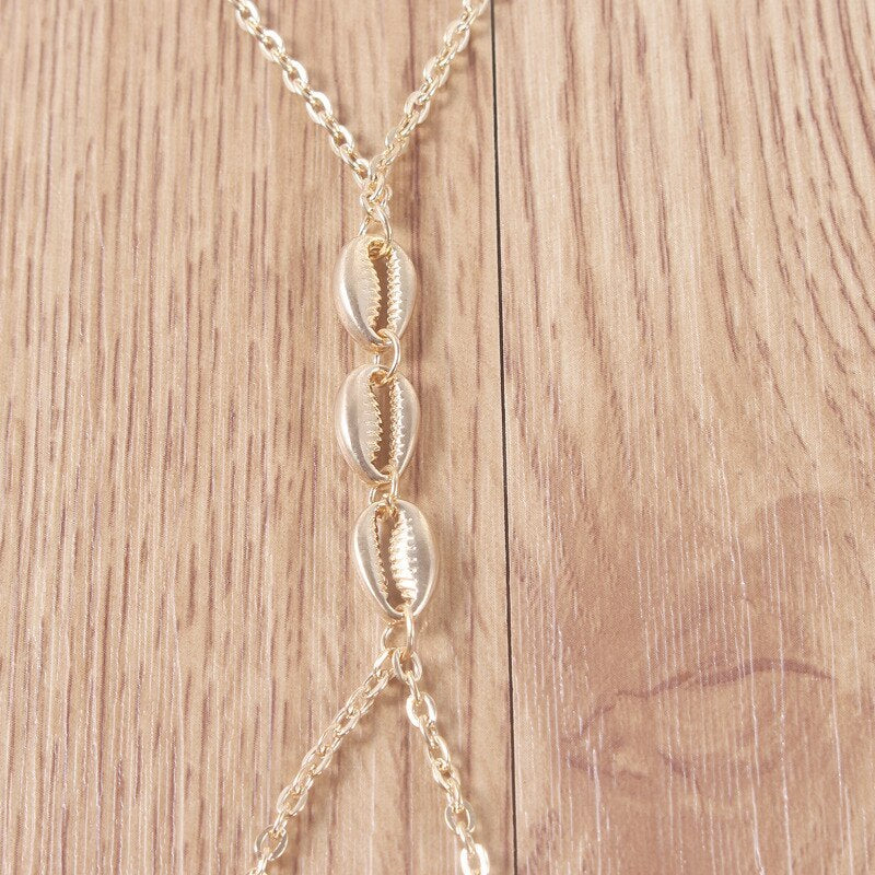 Simple seashell double finger bracelet women