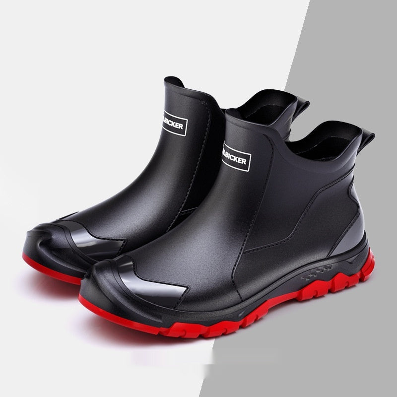 Fashion Non-slip Flat Short Rubber Boots Men