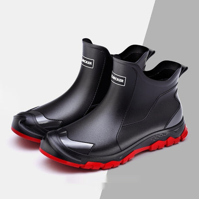Fashion Non-slip Flat Short Rubber Boots Men