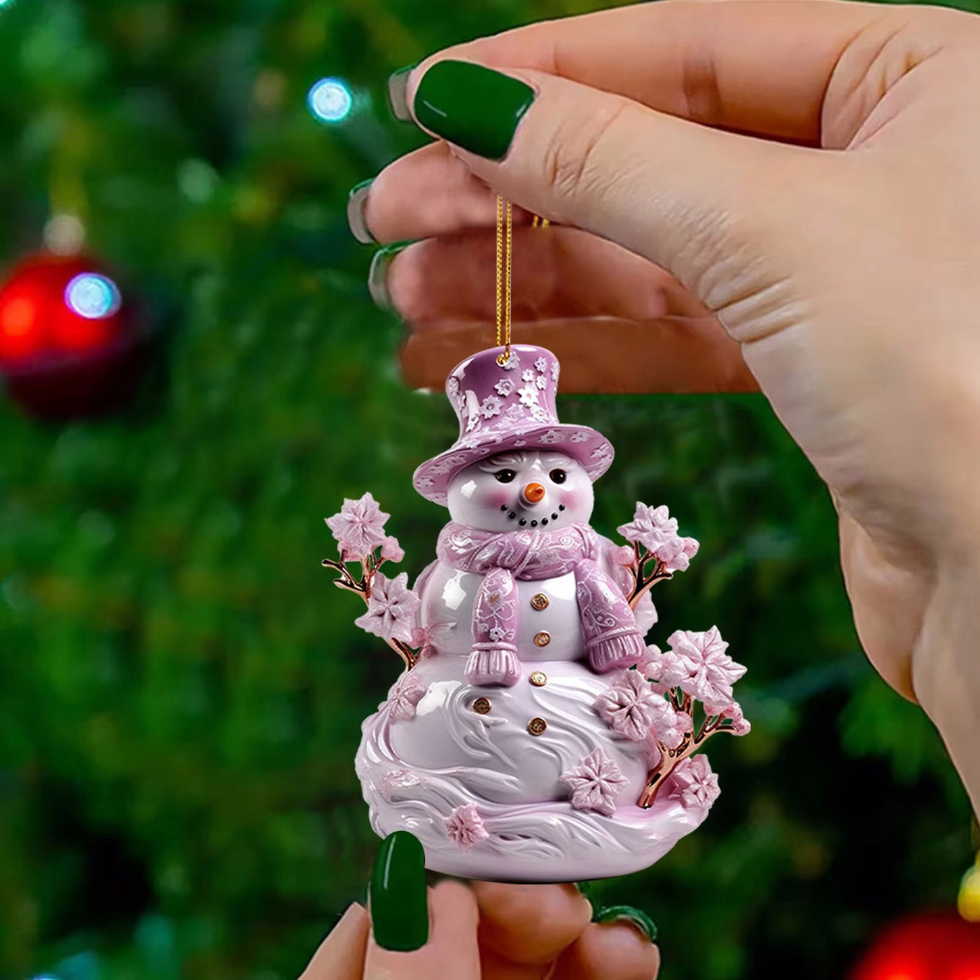Christmas Unique Christmas Snowman Acrylic Flat Decorative Ornaments Christmas Party Pendant