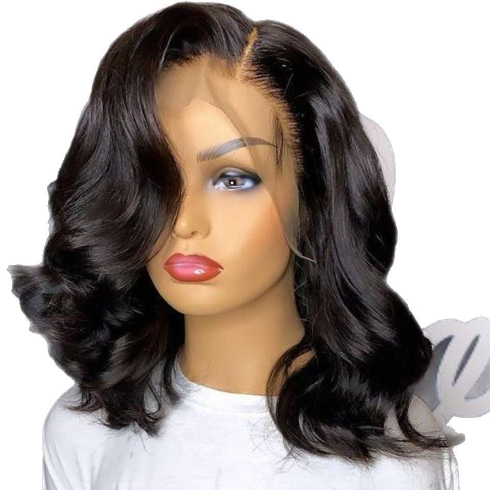 Wig Women's Short Curly Hair Medium Wave Micro Roll Chemical Fiber Full-head Wig