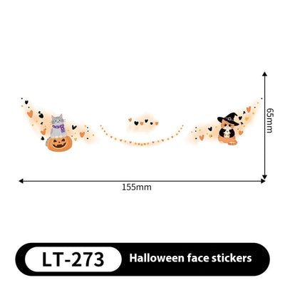 Halloween Makeup Stickers Dress Up Cute Painted