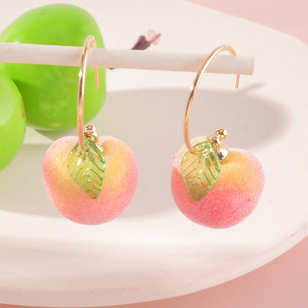 Peach Earrings Long Earrings Girls Big Earrings Ear Clips