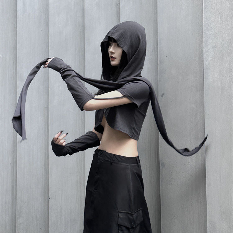 Hoodie Two-piece Set Tops For Women Cross Long Sleeves