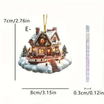 Christmas Snow House 2D Acrylic Decoration