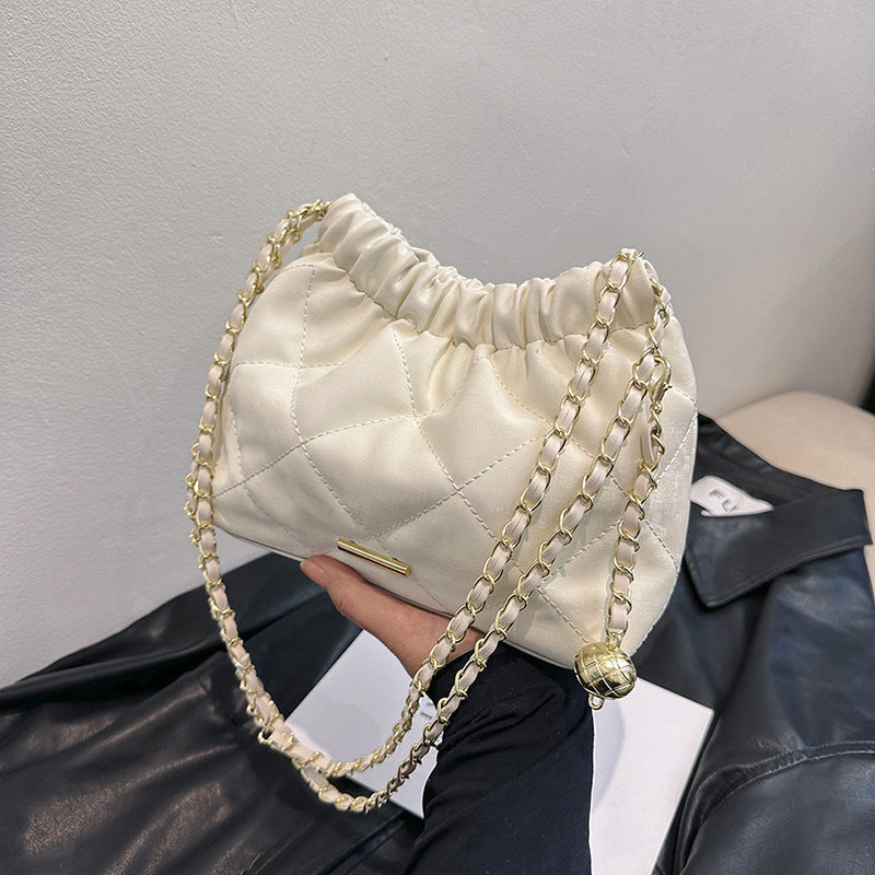 Fashion Rhombus Chain Shoulder Messenger Bag Commuter Bucket Bag