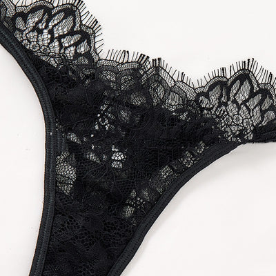 Black Mesh Bra Anti-sagging Lace Sexy Lingerie Set Women