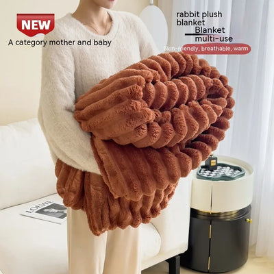 Soft Wind Bubble Velvet Warm Double-sided Thickening Cover Throw Warm Fur Blanket