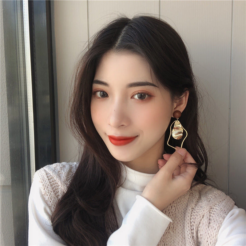 Retro earrings geometric irregular drip earrings