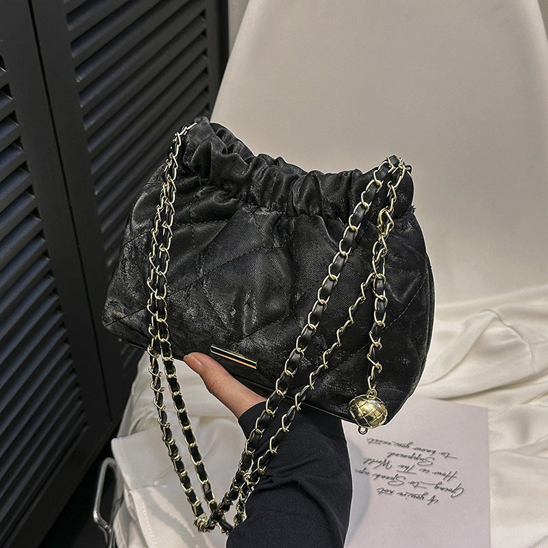 Fashion Rhombus Chain Shoulder Messenger Bag Commuter Bucket Bag