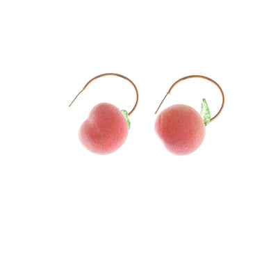 Peach Earrings Long Earrings Girls Big Earrings Ear Clips