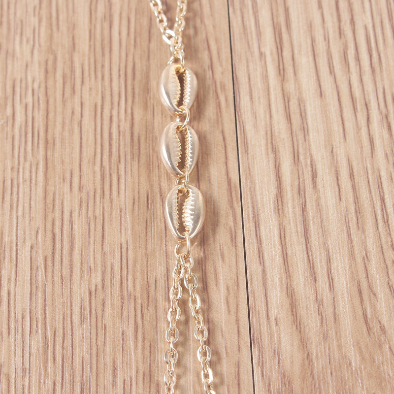 Simple seashell double finger bracelet women