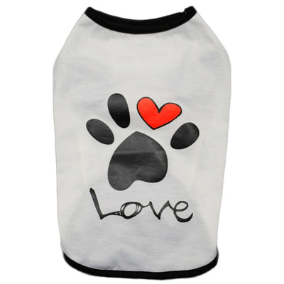 Pet Dog Printed Love Short Sleeve Top