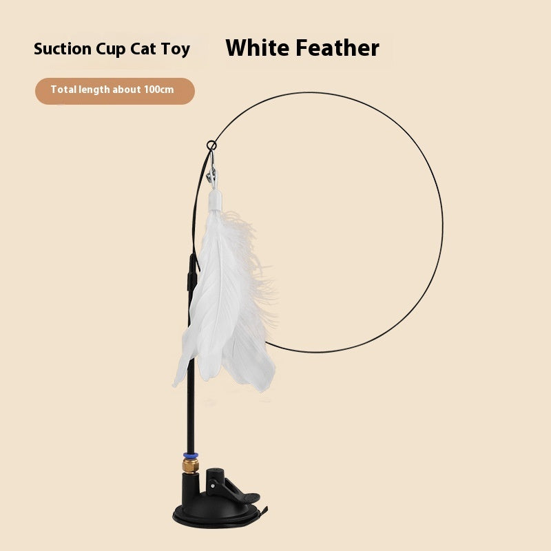 Strongly Fixed Handheld Lengthened Steel Screw Rod With Bell Sucker Cat Teaser