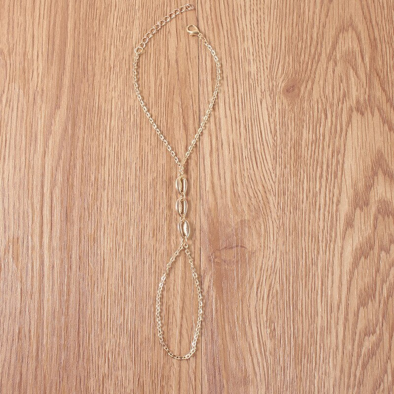 Simple seashell double finger bracelet women