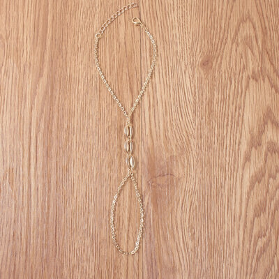 Simple seashell double finger bracelet women