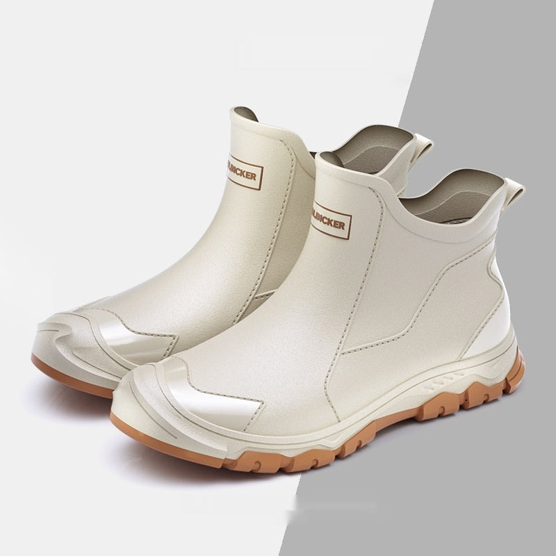 Fashion Non-slip Flat Short Rubber Boots Men