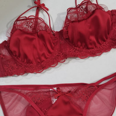 Women's French-style Breathable Lace Embroidered Pure Bra