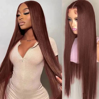Piano Color Long Straight Wig Front Lace Full-head Wig